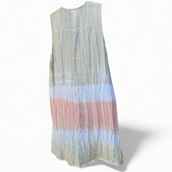 Chico's Beige Coral Yellow Ombré Duster Vest, Size 3/XL - Picture 2 of 3
